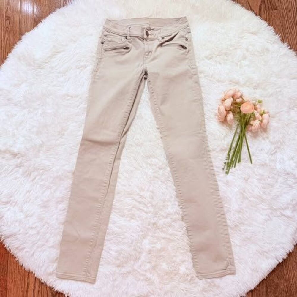 Skinny Jeans Bundle 3 Pairs Size 00–3 Neutral Beige + Distressed Denim - Picture 3 of 8